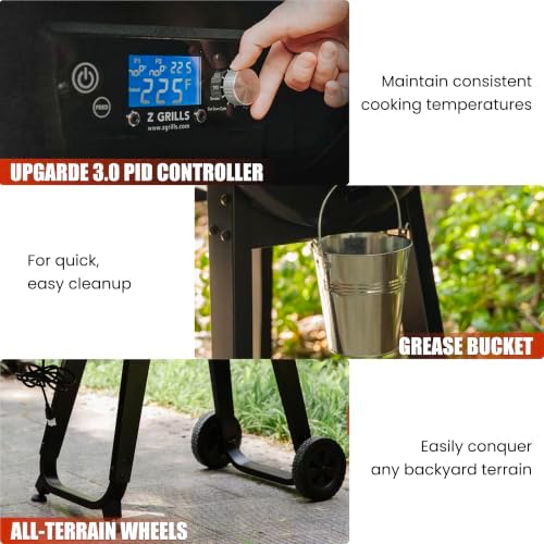 Z GRILLS 450A2 Wood Pellet Grill Smoker, PID V3.0, 459 Sq in, Bronze - Image 7