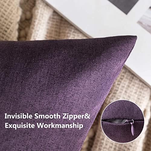 MIULEE Decorative Outdoor Pillow Covers Waterproof 18x18 Purple - Image 3