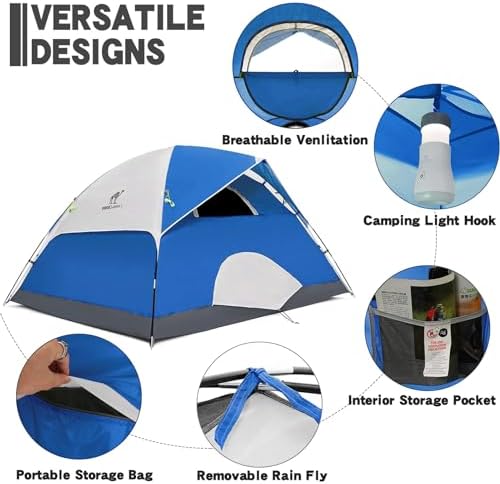 CAMEL CROWN Tents for Camping 2/3/4/5 Person Camping Dome Tent, Waterproof,Spacious, Lightweight Portable Backpacking Tent for Outdoor Camping/Hiking - Image 3