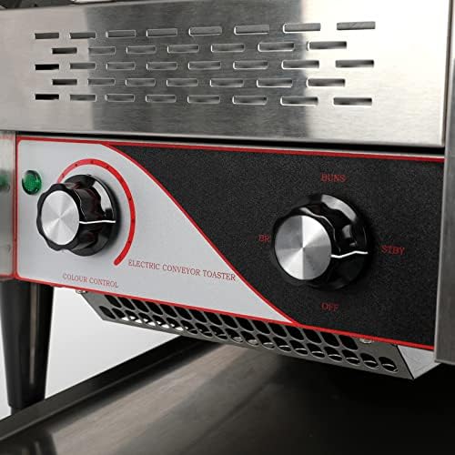 Commercial Conveyor Toaster, 300 Slices/H Electric Stainless Steel 1.9KW Countertop Toaster Heavy Duty 100% 304 Foodgrade Silver Bread for Home Restaurants Bakery Use - Image 5
