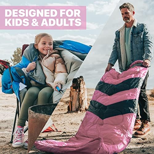 MalloMe Sleeping Bags for Adults Cold Weather & Warm - Backpacking Camping Sleeping Bag for Kids 10-12, Girls, Boys - Lightweight Compact Camping Essentials Gear Accessories Hiking Sleep Must Haves - Image 5