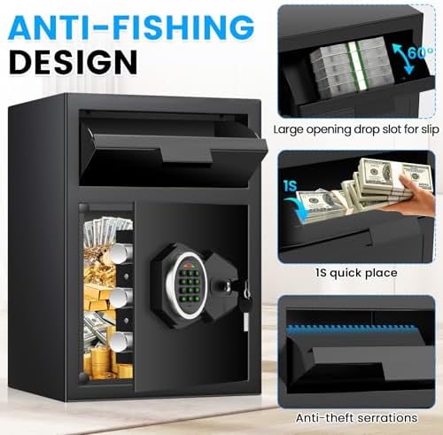 2.6 Cub Drop Safe for Business, Anti-theft Quick Place Safe with Drop Slot - Image 2