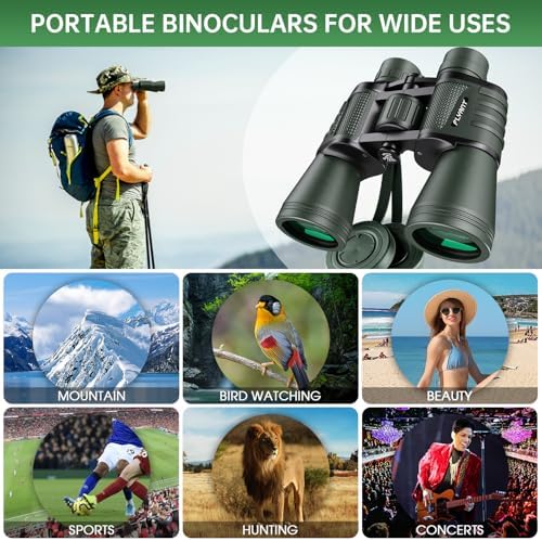 20x50 High Powered Binoculars for Adults, Waterproof Binoculars with Low Light Vision for Bird Watching Hunting Camping Travel Cruise Hiking Sports Stargazing, Gifts for Men Dad - Image 7