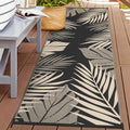 GENIMO Outdoor Rug, Waterproof Plastic Runner Rugs, 2.5'x8' Black Beige by GENIMO