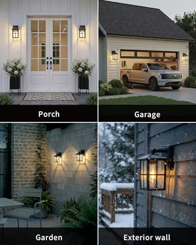 KDG Black Outdoor Waterproof Modern Patio Wall Light Fixtures Set of 2 - Image 6