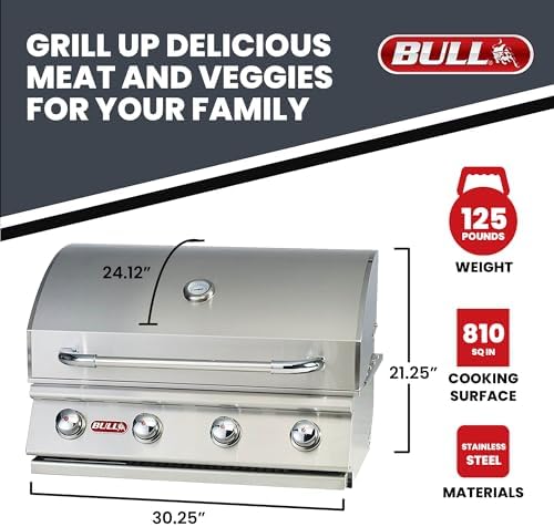 Bull Outdoor Products Outlaw 60,000 BTU Drop-In Grill Head – Stainless Steel, Liquid Propane - Image 3