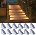 NIORSUN Solar Step Lights - 12 Pack Warm White Auto On/Off, Waterproof IP67, Outside for Stairs, Patios, Yards, Porches, Steps, Sidewalks, Decks by NIORSUN