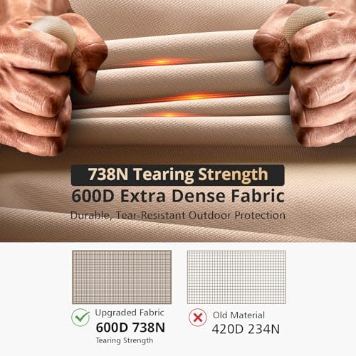 QH.HOME Patio Heater Cover,Waterproof Tear-Resistant 89"x 33"x19",Camel - Image 3