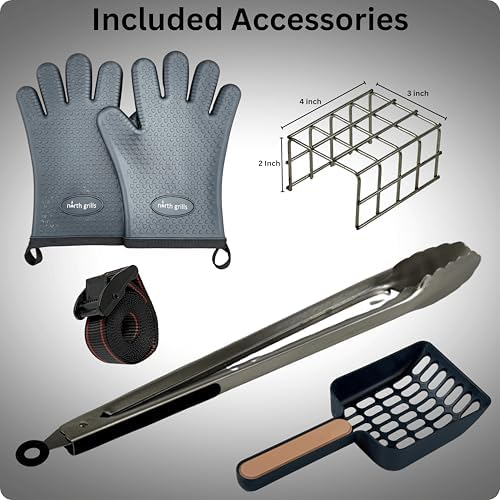    by  : precise heat control, silicone-handle square & flat skewers, charcoal starter tool​, tongs, BBQ gloves, and storage & travel bags. - Image 4