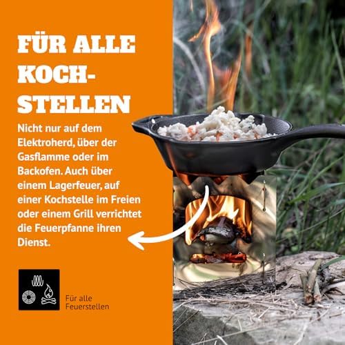 Petromax Cast Iron Fire Skillet Camping Cookware with One Handle fp20-t 8 inch - Image 5