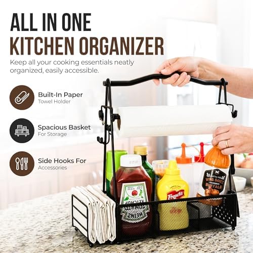Grill Caddy for Outdoor Kitchen, Picnic Basket, BBQ - Image 5