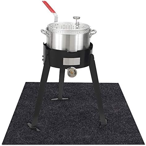 Under the Turkey Fryer Mat,Absorb Oil and Water,Protects BBQ Deck or Patio from Oil,Grease,and Spills, Slip Resistant and Waterproof (Turkey Fryer Mat:36inches x 48inches) by KALASONEER
