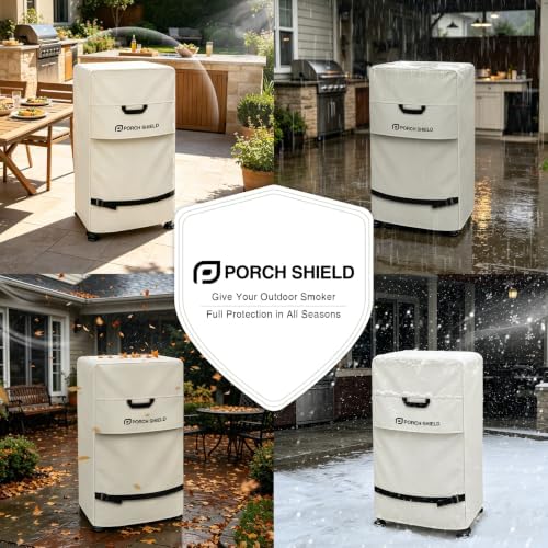 Porch Shield 40 inch Outdoor Smoker Cover 24W x 18D x 40H inch, Beige - Image 5