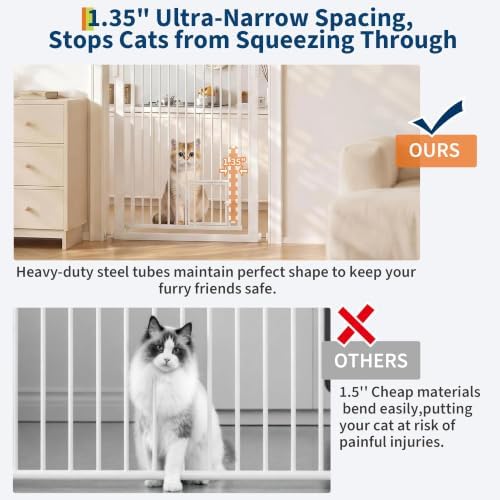 Garvee 71'' Extra Tall Cat Gate for Doorway, 30.3"-40.9" Width Adjustable - Image 3