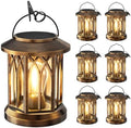 Solar Lantern Outdoor Lights with Metal Hooks, Upgraded Solar Lanterns by TuyLuxeHome