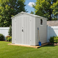 Greesum 6x6FT Plastic Outdoor Storage Shed with Floor, Light Gray by BuynowfromGreesum