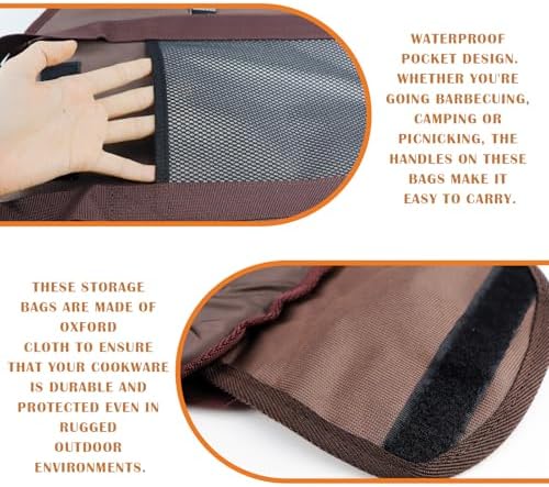 Grill Pan Storage Bag, Rectangular, Brown, Nylon, 17.1x14.6Inch - Image 5