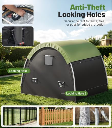 Housolution Anti-Theft Bike Storage Tent with Rain Cover for 4-5 Bikes - Image 4