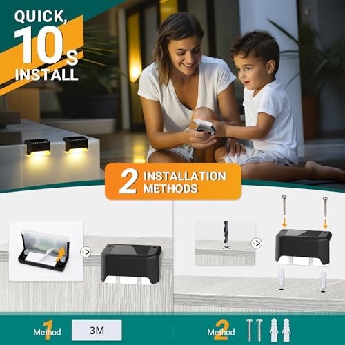 SOLPEX Solar Deck Lights Outdoor 20 Pack, Waterproof Led Solare, Warm White - Image 5