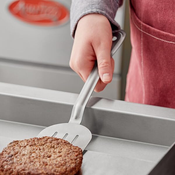 6 x 3 Flexible Stainless Steel Solid Turner Spatula for Griddle Grill Square Edge Blade Grill Turner Commercial Grade - Image 2