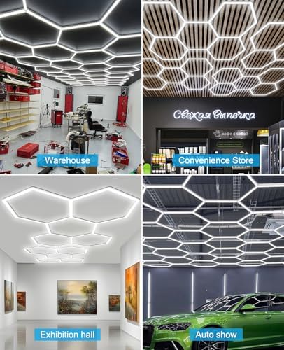Hexagon Garage Lights: Hexagon led Gym Lights 40000LM DIY LED Shop Light - Image 7