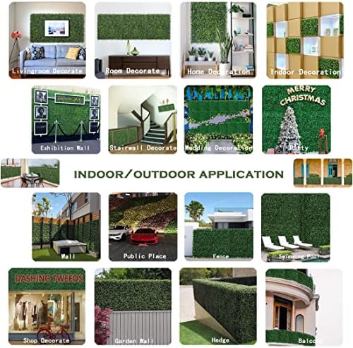 Bybeton 6pk 20"x20" Boxwood Grass Wall UV-Anti Privacy Fence Screen - Image 5