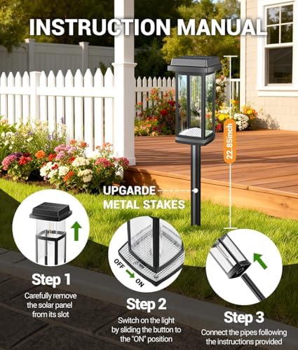 Solar Pathway Lights Outdoor, 12 Pack Upgraded Solar Garden Lights Solar Powered, Solar Lights Outdoor Waterproof IP65, 15 Hours Outdoor Solar Lights for Yard Patio Landscape Walkway Driveway Decor - Image 5