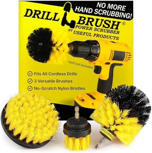 Drillbrush Drill Brush Attachment Set for Bathroom, Tile & Grout Cleaning by Drillbrush