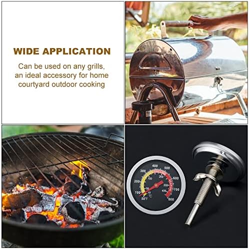 2-3/8" Face 800F Charcoal BBQ Thermometer,2PCS Barbecue Temperature Gauge - Image 3