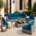 LOUVIXA 7 Piece Outdoor Patio Furniture Set, Outdoor Sectional Sofa, Wicker Rattan Patio Furniture, Patio Conversation Set with Coffee Table & Cushions by LOUVIXA