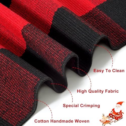 OJIA Christmas Plaid Rug 27.5"x43" Front Door Mats Outdoor Welcome Mat - Image 4