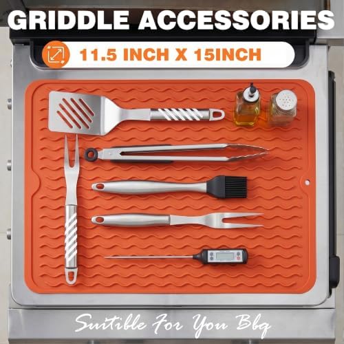CAKETIME 2 Pack Silicone Grill Tool Mats for Weber Traeger Stove Cooking Dish Drying Barbecue Outside Festival Accessories Retirement Grandpa Men Guy Practical Housewarming Funny Gifts(Gray) - Image 6