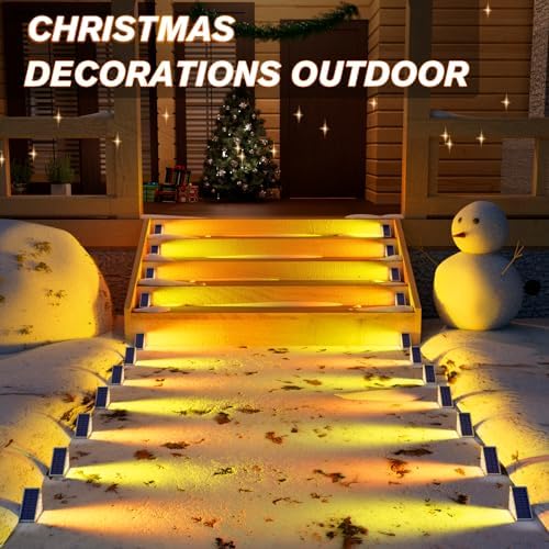 VOLISUN Solar Stair Lights 6 Pack, 7 Fixed Colors Solar Step Lights Outdoor - Image 2