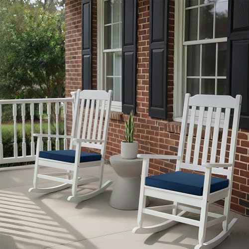 Outdoor Chair Cushions, Set of 2, 24 x 24 Inch, Navy Blue - Image 2