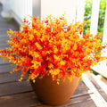 Artificial Plants for Outdoor Fall Plants Fake Greenery for Autumn Decor, 12 Bundles Faux Orange Boxwood Look Real UV Resistant Fake Plants for Outside Home Porch Patio Planters Yard Front Door by florisso