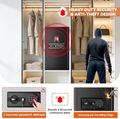 5.2 Cu Ft Large Safe Box for Home with Digital Keypad and Key Lock - Image 6