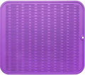 MicoYang Silicone Dish Drying Mat for Multiple Usage,Easy clean,Eco-friendly,Heat-resistant Silicone Mat for Kitchen Counter or Sink,Refrigerator or Drawer Liner Purple XL 18 inches x 16 inches by MicoYang