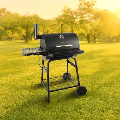 Grill Boss Charcoal Barrel Grill, Adjustable Cast-Iron Grate, Black, 23-In - Image 6
