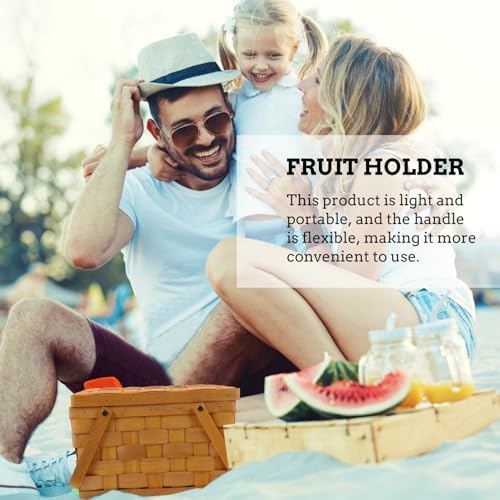 Wood Weaving Picnic Basket Portable Fruit Holder Home Storage Container - Image 5