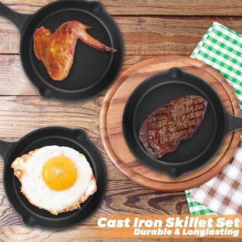 QTLCOHD 4 Pcs Cast Iron Skillet Set, 6.3 Inch - Image 4