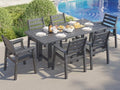 AMERLIFE 7-Piece HDPE Patio Dining Set with 71" Table and Chairs, Grey by AMERLIFE