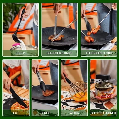 Wesqunie Camping Cooking Utensils Set, Cookware Set for Outdoor Hiking BBQ - Image 6