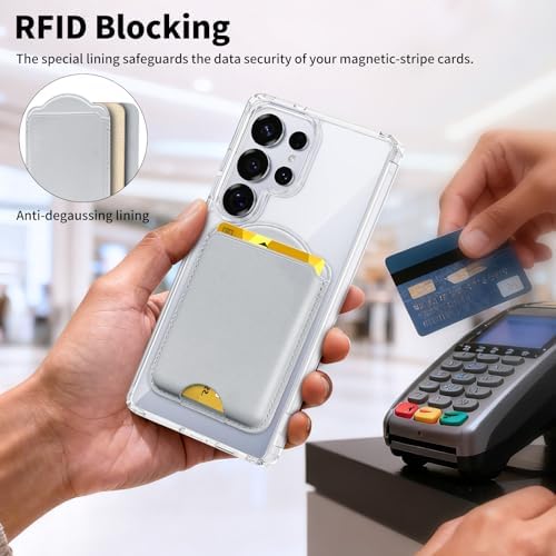 Magnetic Wallet for Samsung Galaxy S26 S25 S24 Series, Fold 8 Ultra with Magsafe Case, for iPhone 18-12 Series, RFID Blocking Leather Magnetic Card Holder | Holds 3 Cards | Gray - Image 5