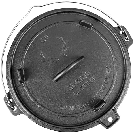 EDGING CASTING Pre-Seasoned Cast Iron Camping Dutch Ovens, Outdoor Camping Dutch Oven Pot with Lid Tripod, 8 Quart - Image 7