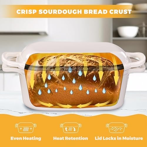 Oval Enameled Cast Iron Dutch Oven for Sourdough Bread Baking - Image 4
