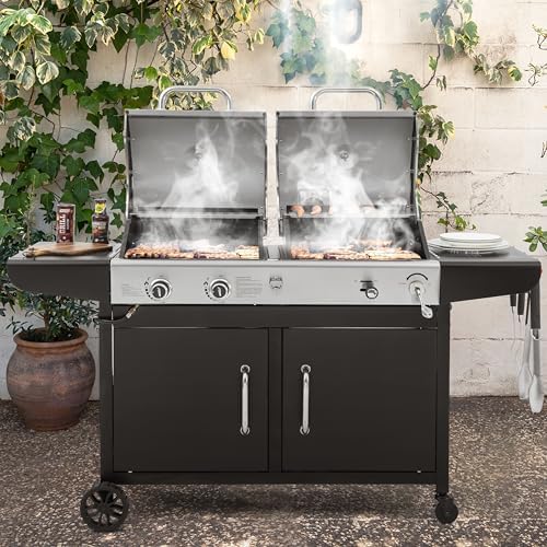 Royal Gourmet ZH3002N 2-Burner Propane Gas and Charcoal Grill Combo - Image 2