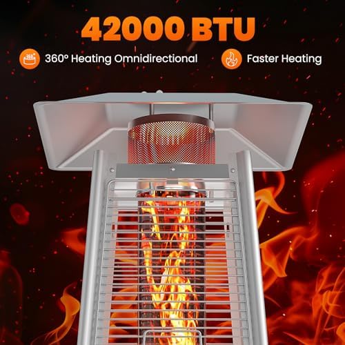 OLIXIS 42000 BTU Pyramid Patio Heater, Propane Outdoor Heater - Image 4