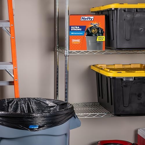 Hefty Ultra Strong 33 Gallon Trash Bags, Black, Unscented, 40 Count (Pack of 2) - Image 2