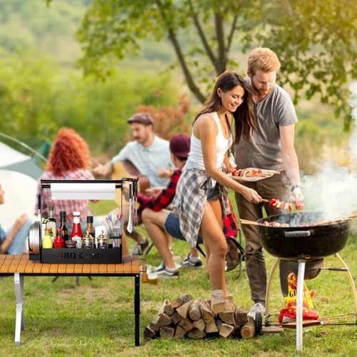 Grill Caddy for Outdoor Grill, BBQ Caddy with Paper Towel Holder & 4 Hooks - Image 4