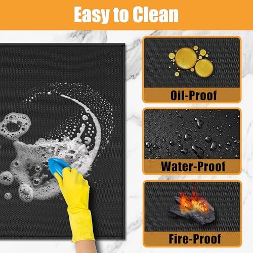 Heat Resistant Mats for Air Fryer on Countertop, 48 x 24in, Black - Image 5